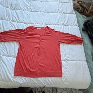 Reitman’s Essentials Coral Button-Front Lightweight Cardigan